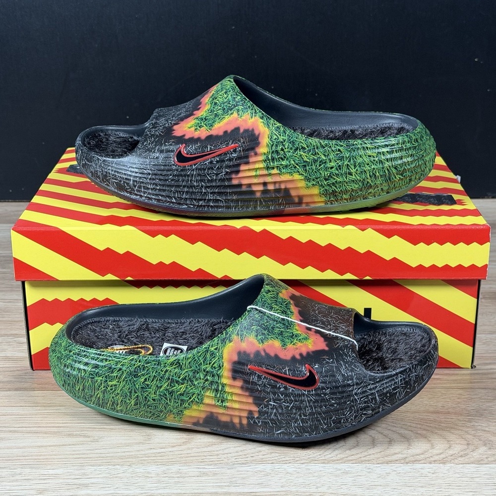 Nike ReactX Rejuven8 QS Mens Size 9 Black Green Slide Touch Grass IR0459-001